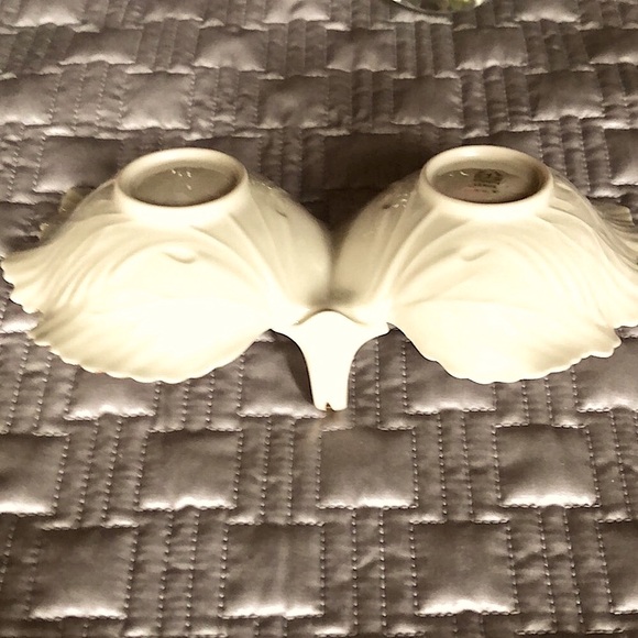 “LENOX” GIFTWARE VINTAGE DOUBLE LEAF BOWLS with HANDLE - Picture 4 of 9